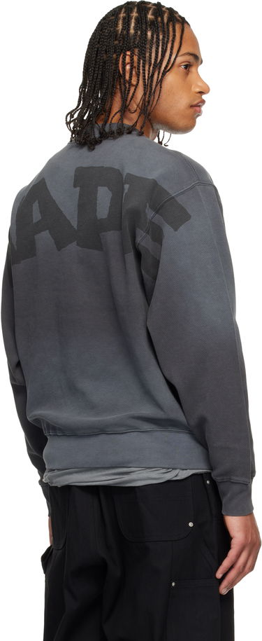 Суитчър AAPE by A Bathing Ape Moonface Diagonal Ribbed Crew Neck Sweatshirt Сиво | AAPSWMC381XXPBKL, 2