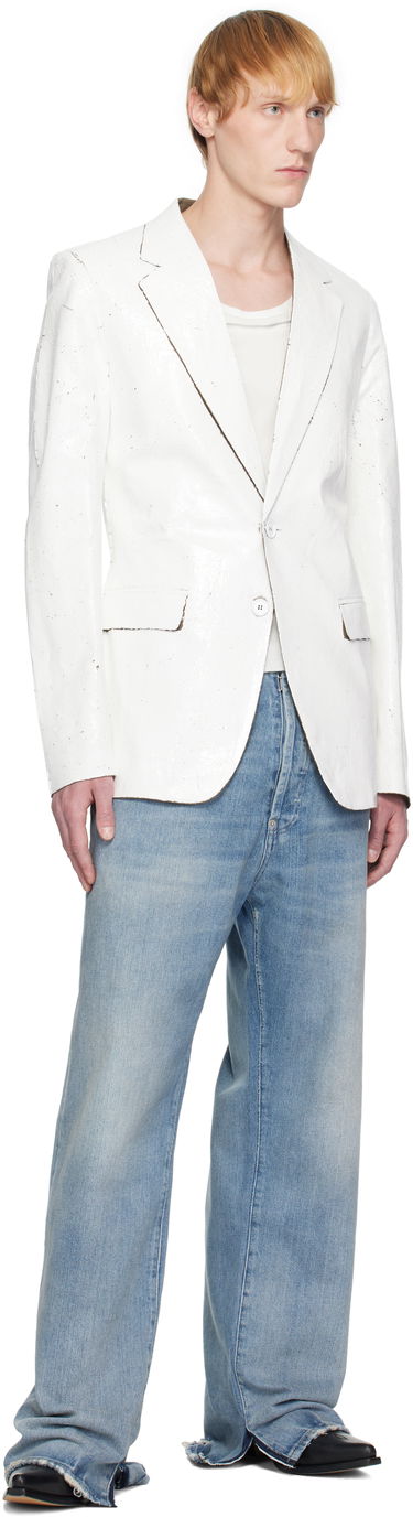 Яке Maison Margiela MM6 Maison Margiela Painted Blazer Бяло | SH2BN0010 M35437, 3