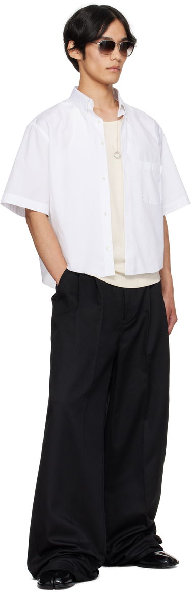 Риза Maison Margiela Maison Margiela Cropped Button-Up Shirt Бяло | S50DR0012 S43001, 3