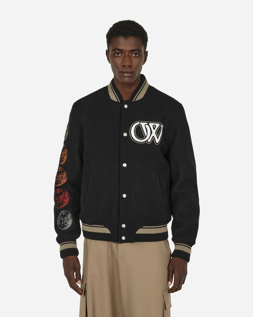 Яке бомбър Off-White Cryst Moon Phase Varsity Jacket Black Черно | OMEH053F23FAB002 1001