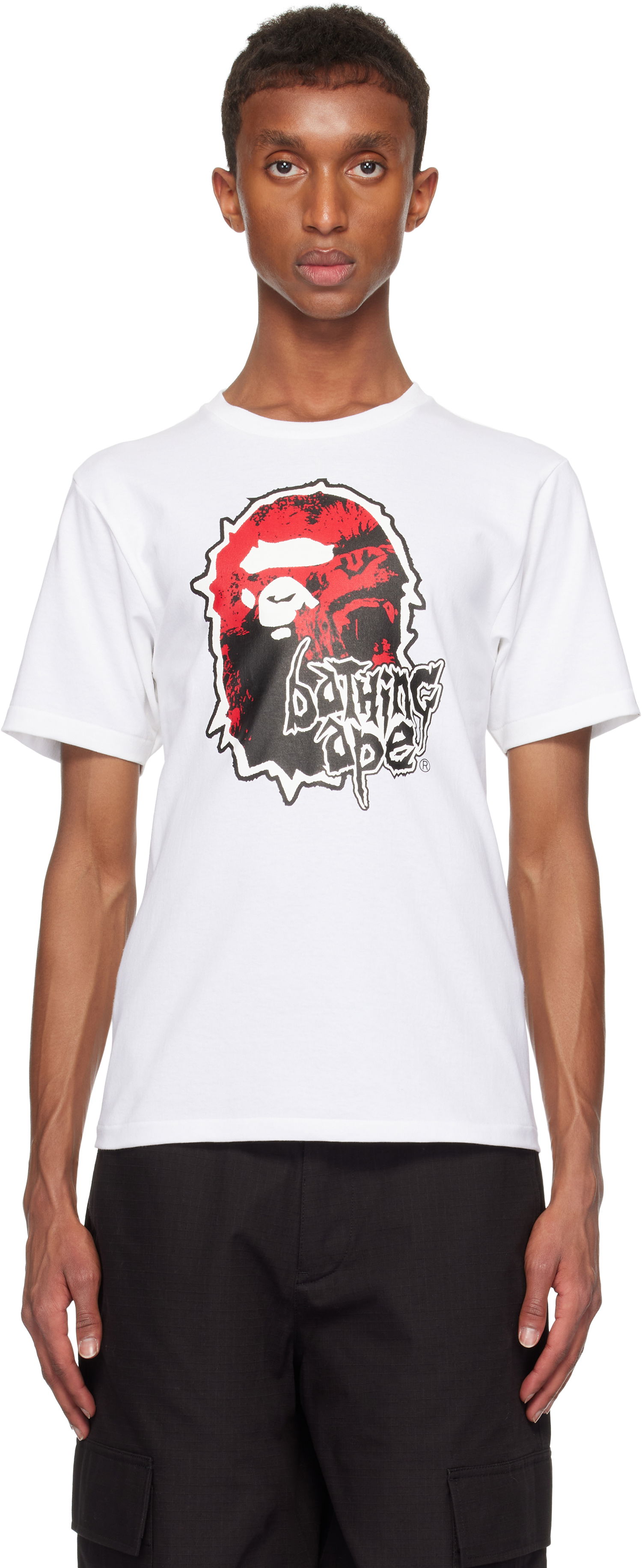 Тениска BAPE Ape Head Graphic T-shirt Бяло | 001TEK301319M, 0