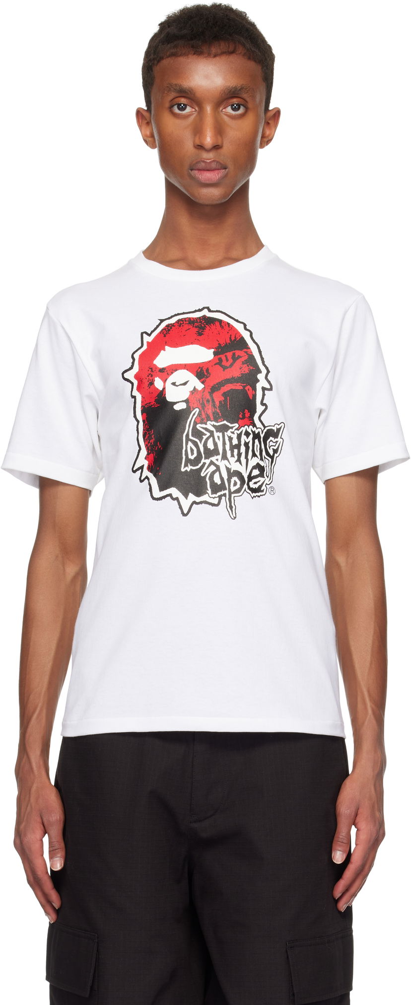 Тениска BAPE Ape Head Graphic T-shirt Бяло | 001TEK301319M