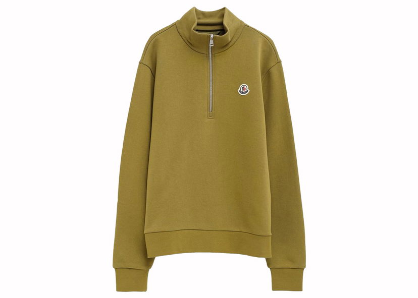 Пуловер Moncler Quarter Zip Sweatshirt Зелено | 8G000-22-899V4-M20