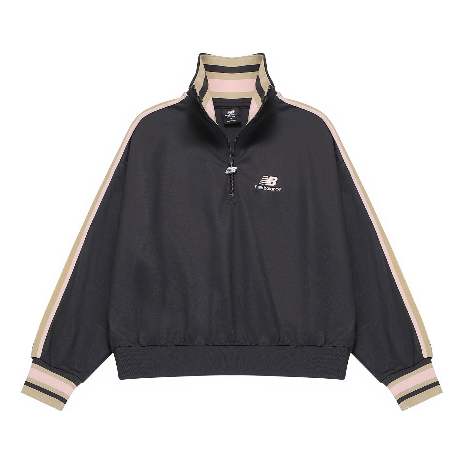 Суитчър New Balance Half Zip Sweatshirt with Contrast Trim Черно | AWT23561-PHM, 0