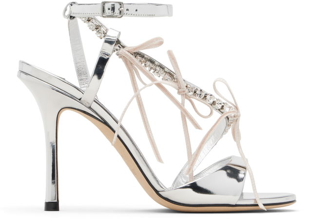 Lula 100 Crystal-Embellished Strappy Stiletto Sandals with Velvet Laces