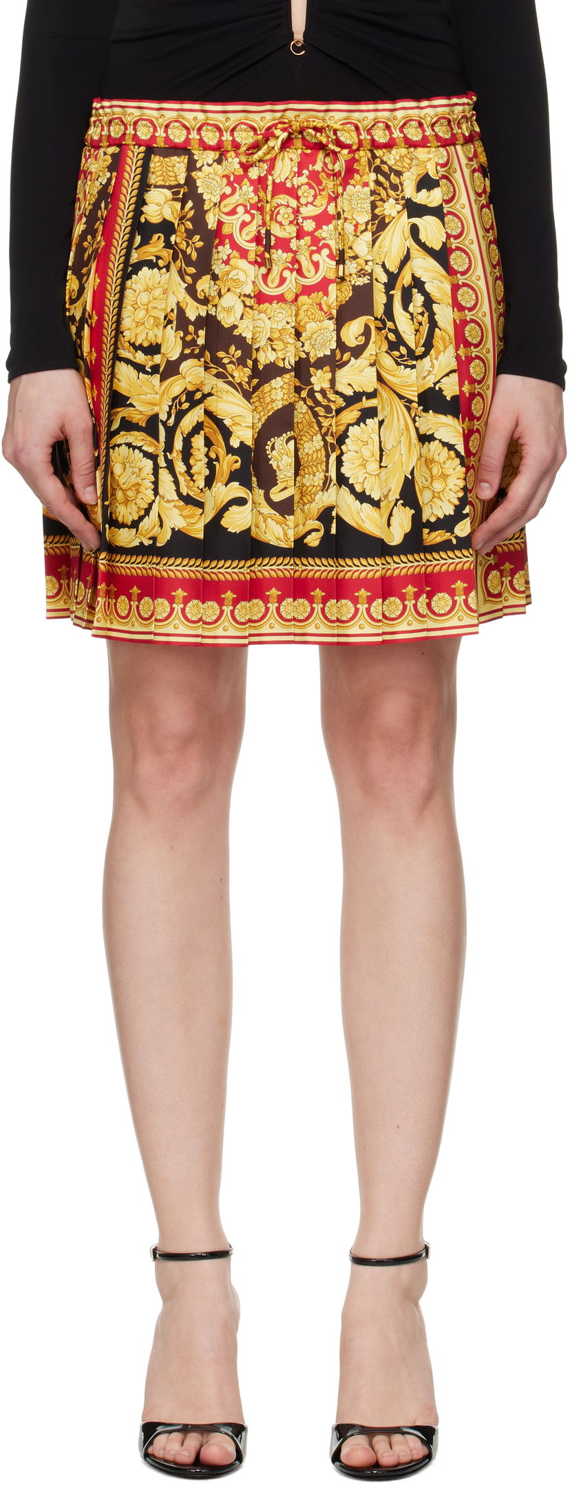 Пола Versace Versace Barocco 92 Foulard Silk Miniskirt Многоцветен | 1020295_1A15215