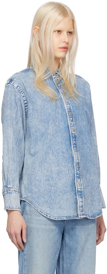 Риза rag & bone Diana Featherweight Denim Shirt Синьо | WDD23H1423FTMI, 1