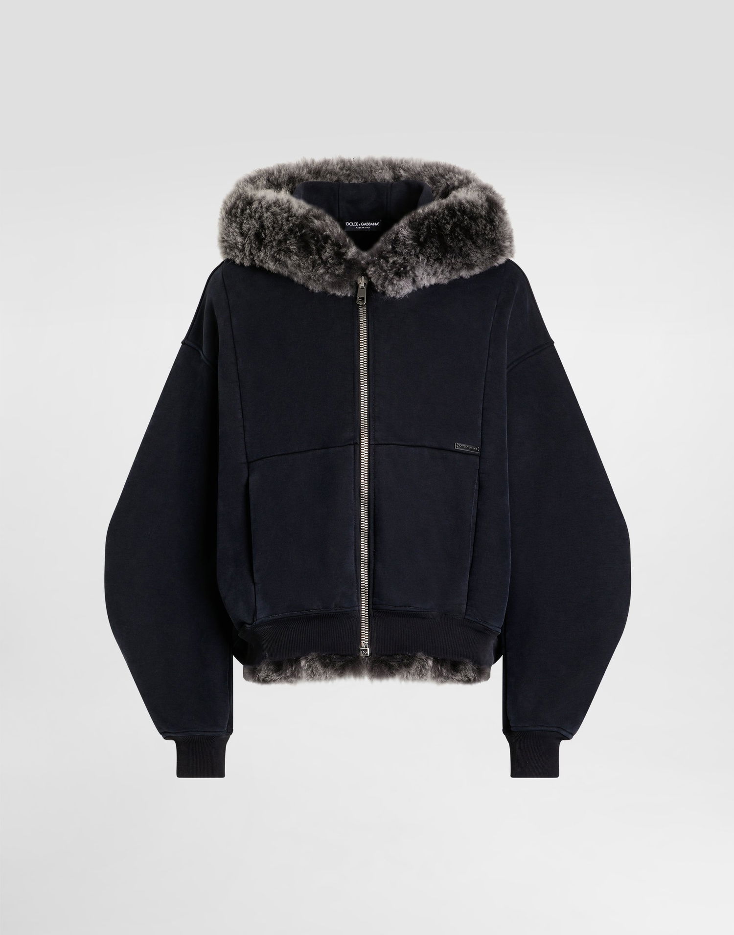 Суитчър Dolce & Gabbana Dolce & Gabbana Hooded Sweatshirt with Fur Тъмно синьо | G9BVOZG7PLDN0000, 0