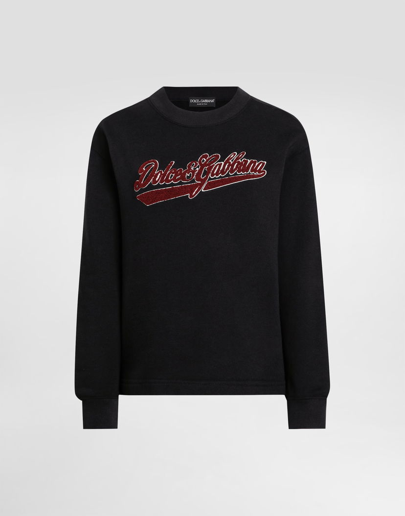 Суитчър Dolce & Gabbana Dolce & Gabbana Cotton Sweatshirt with Logo Patch Черно | F9S50ZGDDAIN0000