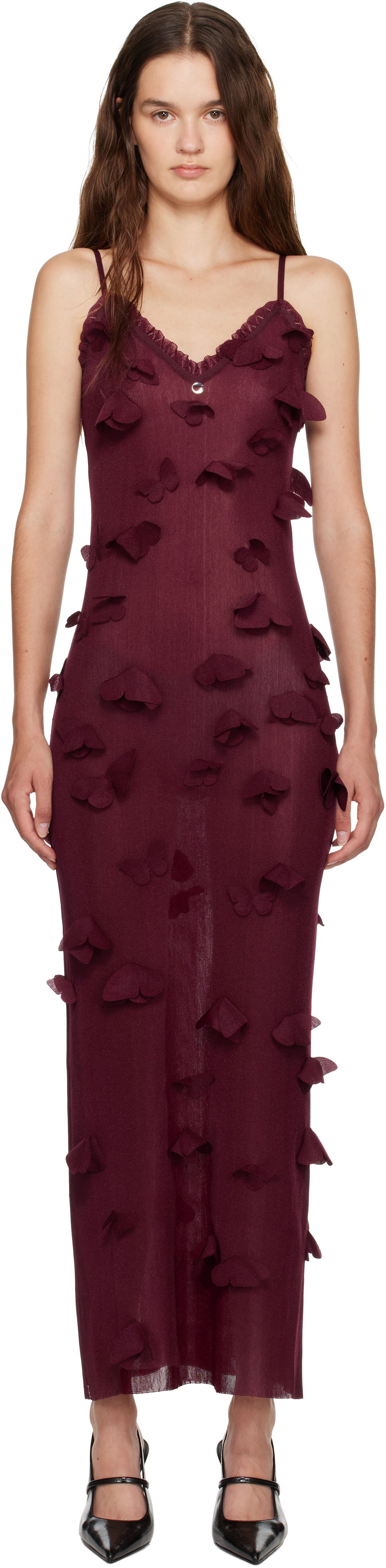 Pокля Coperni Coperni Butterflies Techno Midi Dress Бургунди | COPML166Y3015, 0