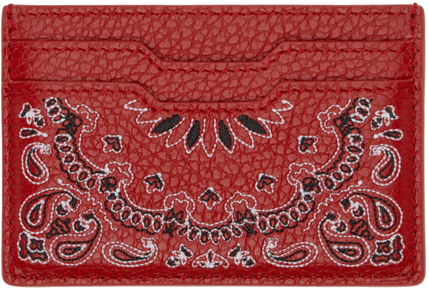 Портфейл AMIRI Red Bandana Card Holder Червено | AMACCO1007, 1