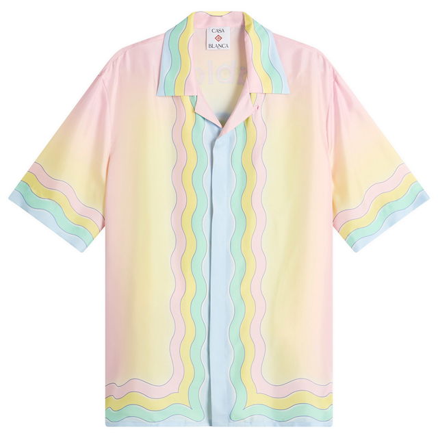 For The Love Of Dance Pastel Gradient Wave Cuban Collar Shirt