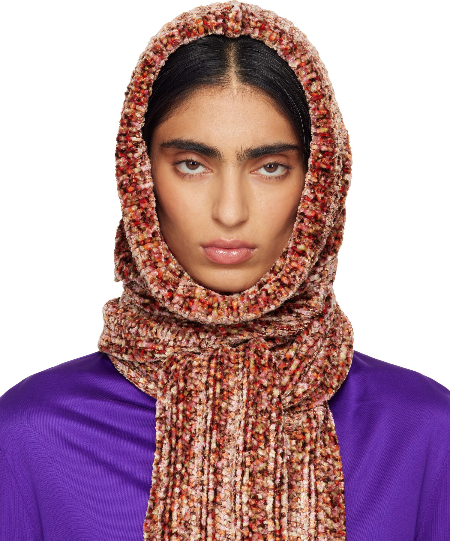 Шал Dries Van Noten Dries Van Noten Textured Knit Hooded Scarf Многоцветен | 252-011239-2723, 0