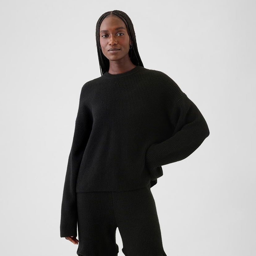 Пуловер GAP Sweater Cashsoft Crew Pullover Black XS Черно | 483763-02