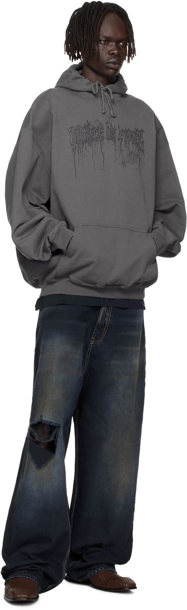 Суитчър VETEMENTS Vetements Cradle of Filth Dripped Logo Oversized Hoodie Сиво | UCF76HD400M, 3