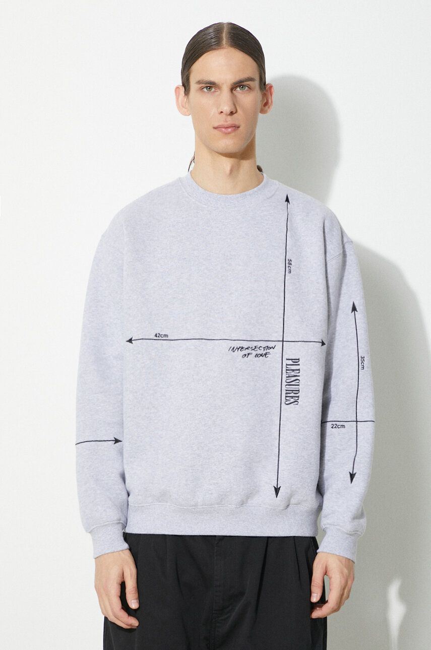 Суитчър Pleasures Intersection Crewneck Sweatshirt Сиво | P23W024.GREY, 0