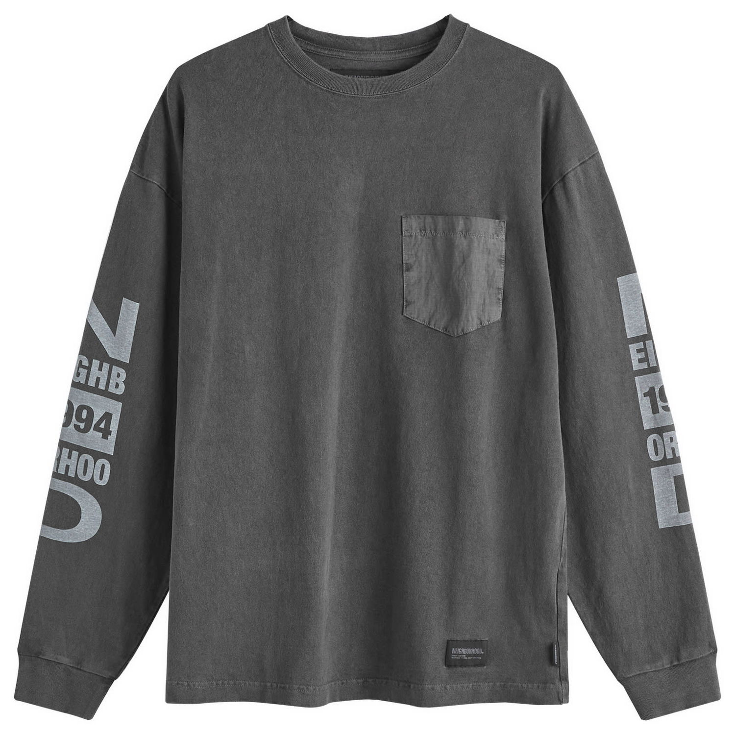 Тениска Neighborhood Long Sleeve T-Shirt Черно | 242UNNH-CSM03-BLK, 0