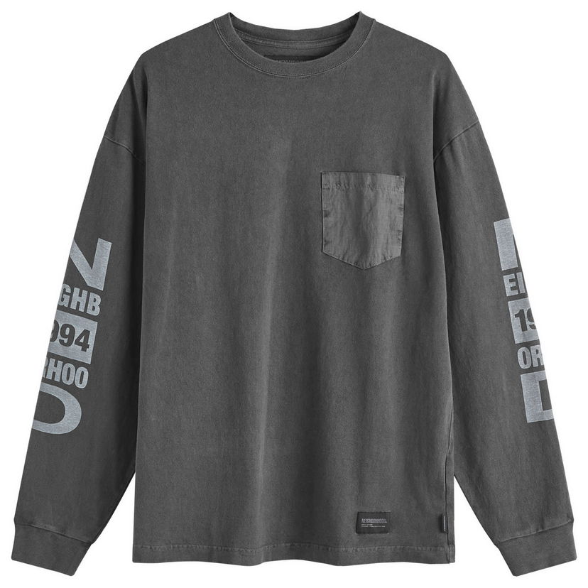 Тениска Neighborhood Long Sleeve T-Shirt Черно | 242UNNH-CSM03-BLK