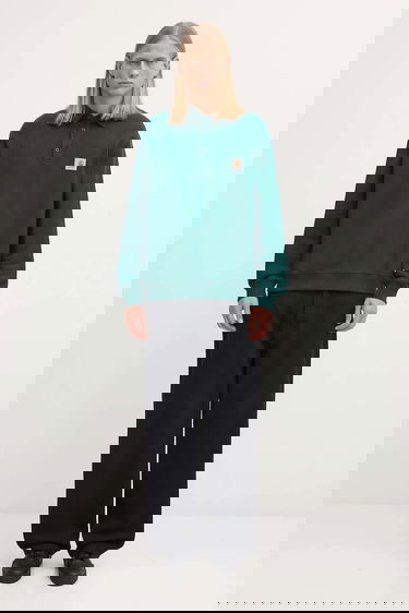 Суитчър Carhartt WIP Long Sleeve Polo Sweatshirt with Logo Patch Зелено | I035532.05AXX, 4