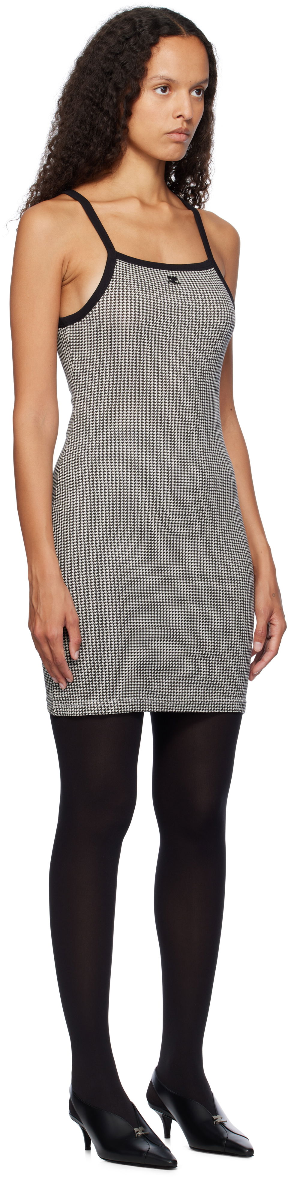 Pокля Courrèges Courrèges Houndstooth Mini Dress Черно | 324JRO458JS0167, 1