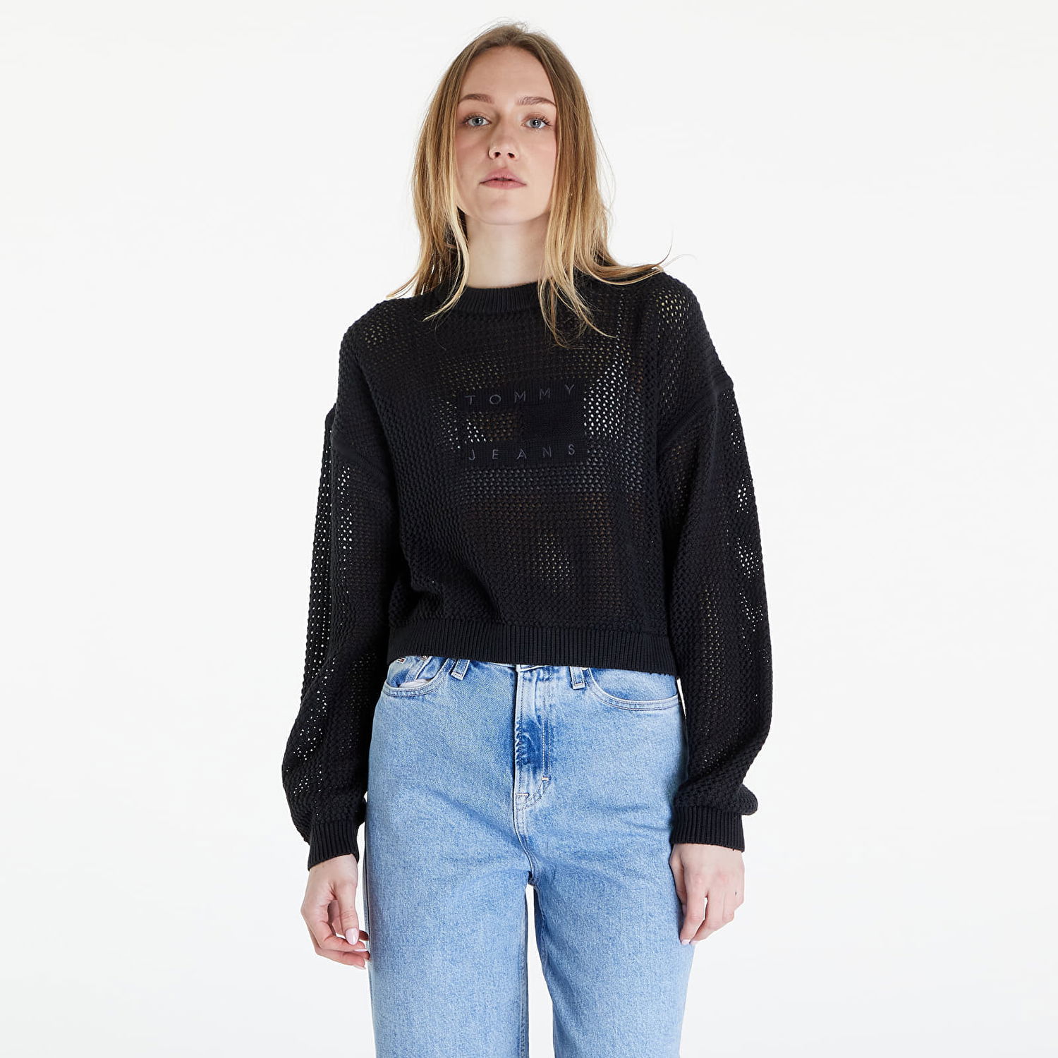 Пуловер Tommy Hilfiger Open Stitch Flag Sweater Black Черно | DW0DW17755 BDS, 0