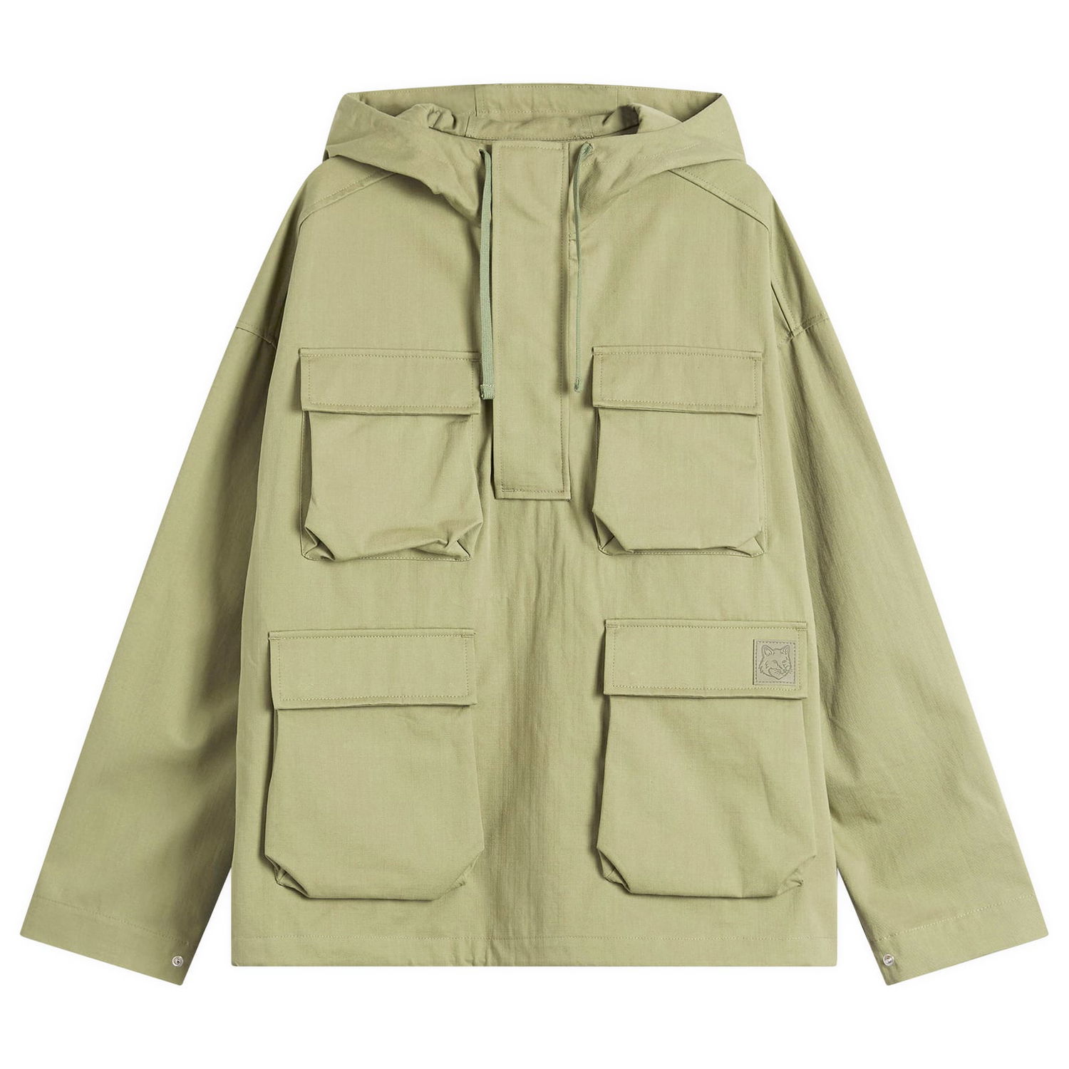 Ветровка MAISON KITSUNÉ Maison Kitsuné Hooded Popover Jacket, Size Large Зелено | OM02112WW9026-0077, 1