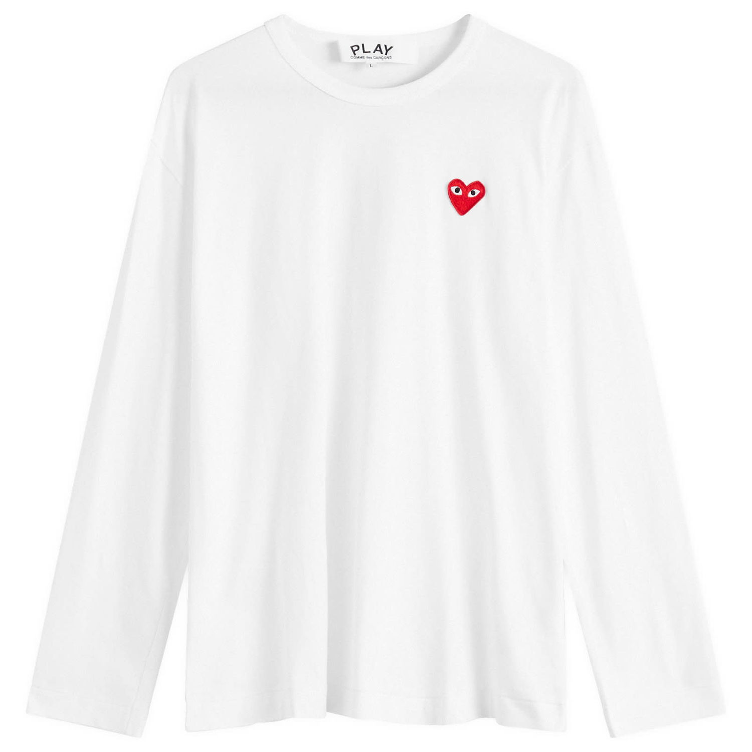 Тениска Comme des Garçons Long Sleeve Basic Logo T-Shirt White/Red Бяло | AX-T118-051-2, 0