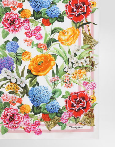 Шал Dolce & Gabbana Dolce & Gabbana Floral-Print Silk Twill Square Scarf Многоцветен | FN090RGDCV9HD5KU, 3