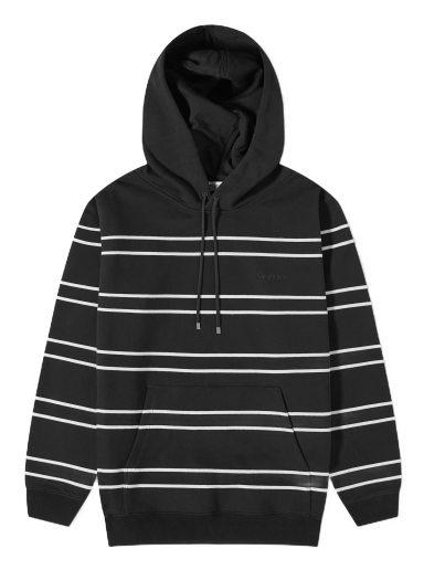 Embroidered Logo Stripe Hoodie