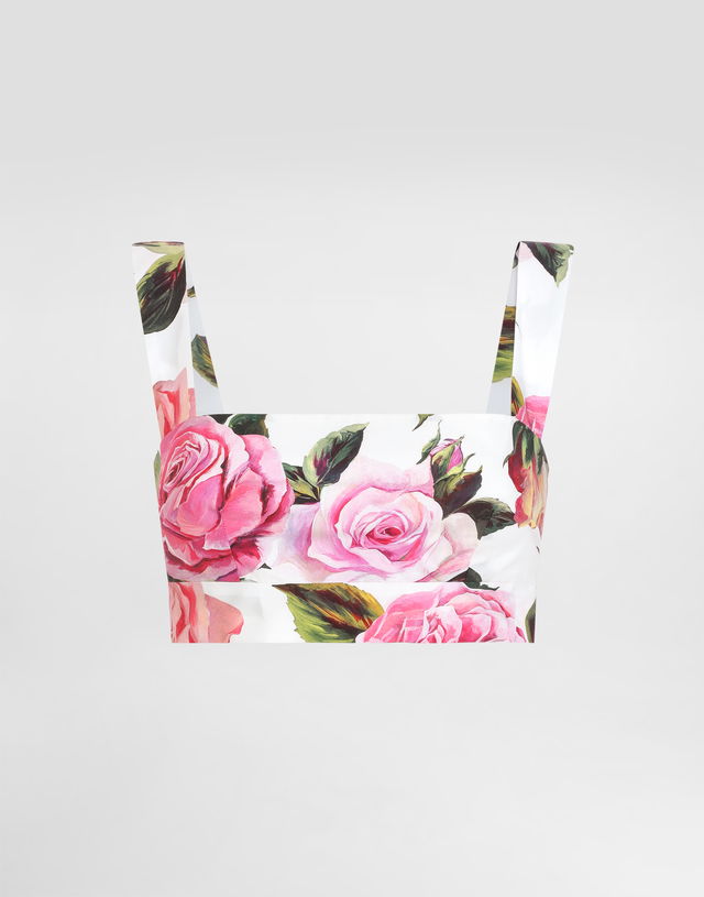 Dolce & Gabbana Rose Print Bralette Top
