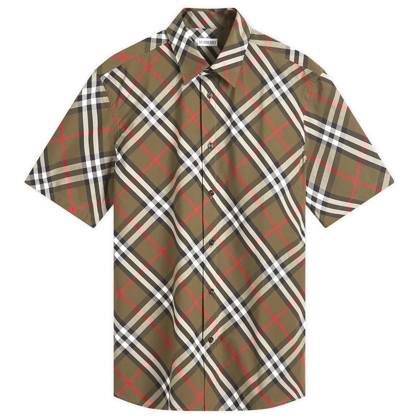 Риза Burberry Short Sleeve Check Shirt Кафяво | 8095324-C1205