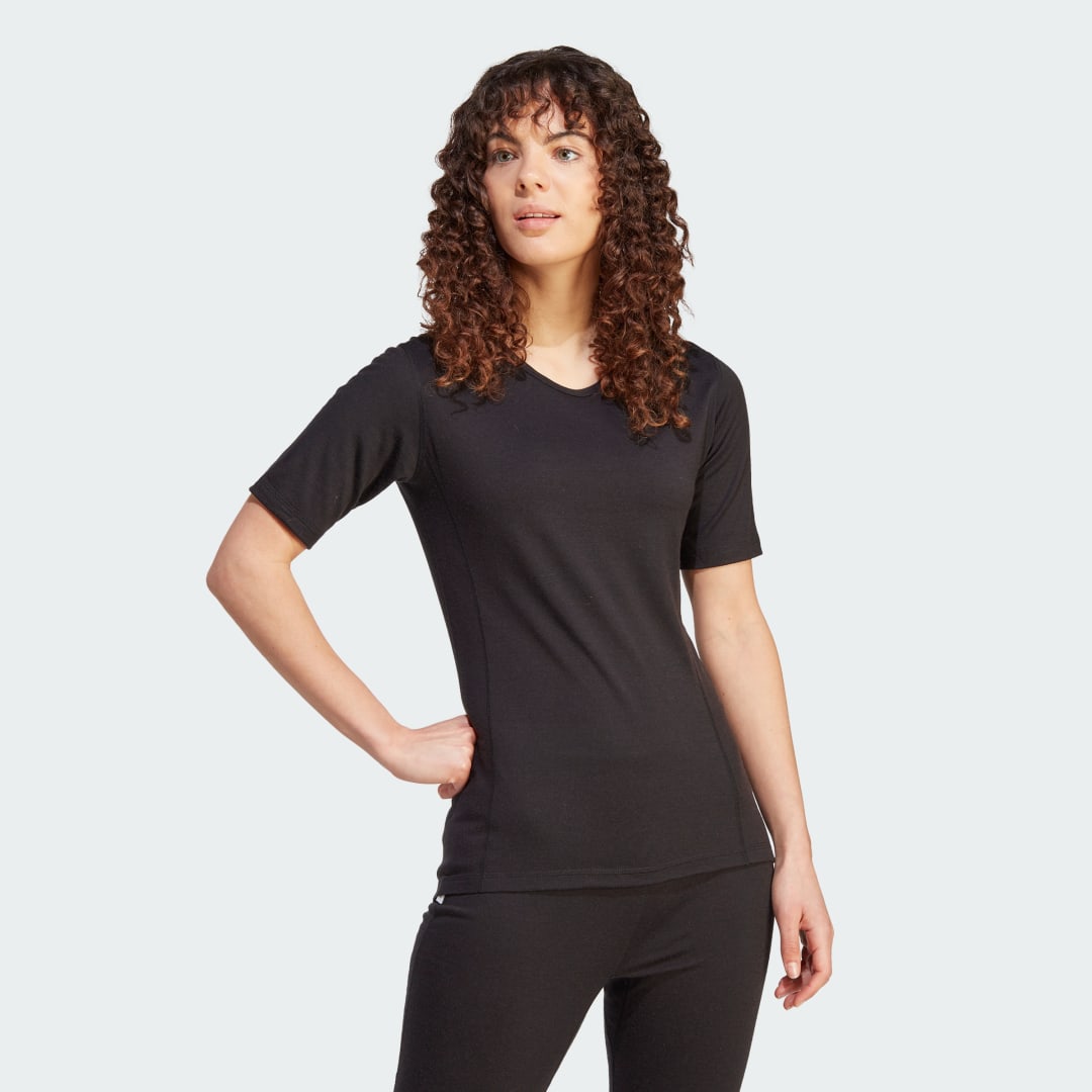 Тениска adidas Originals Xperior Merino 200 Baselayer Tee Черно | HZ8553, 1