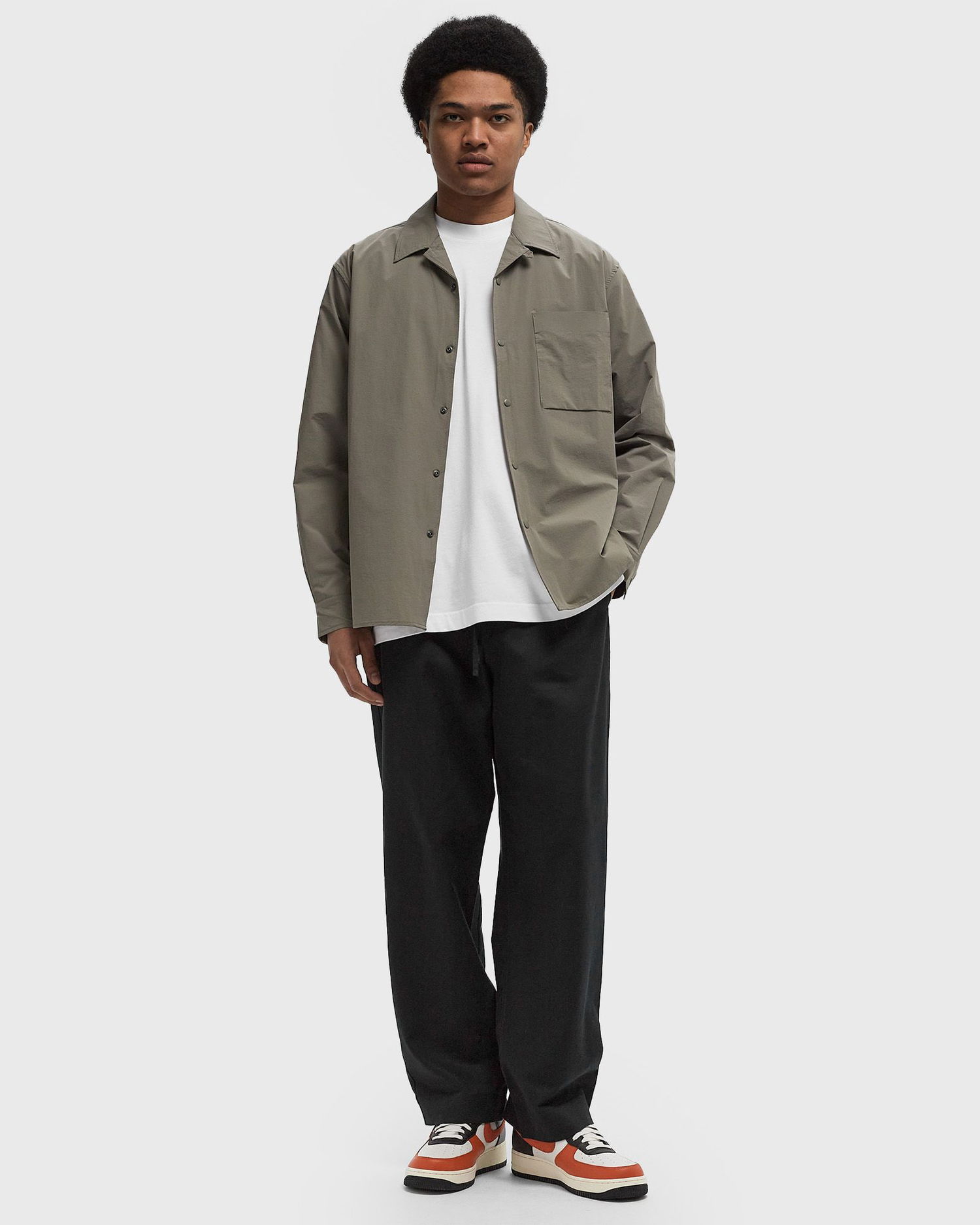 Риза NORSE PROJECTS Carsten Travel Light Long Sleeve Shirt Зелено | N40-0817-CONCRETE_GREY, 1