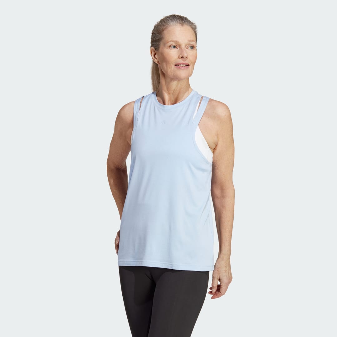 Потник adidas Performance AEROREADY Train Essentials 3-Bar Logo Training Tank Top Синьо | IB8482, 0