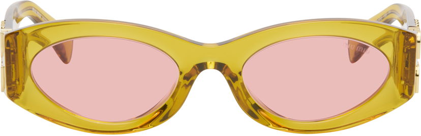 Слънчеви очила Miu Miu Miu Glimpse Sculpted Acetate Sunglasses Жълто | 0MU 11WS 8056262097854
