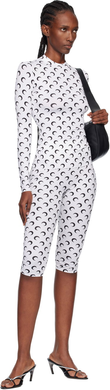 Клинове Marine Serre Marine Serre Recycled Moon Jersey Capri Leggings Бяло | WPA157BCJER0001, 3