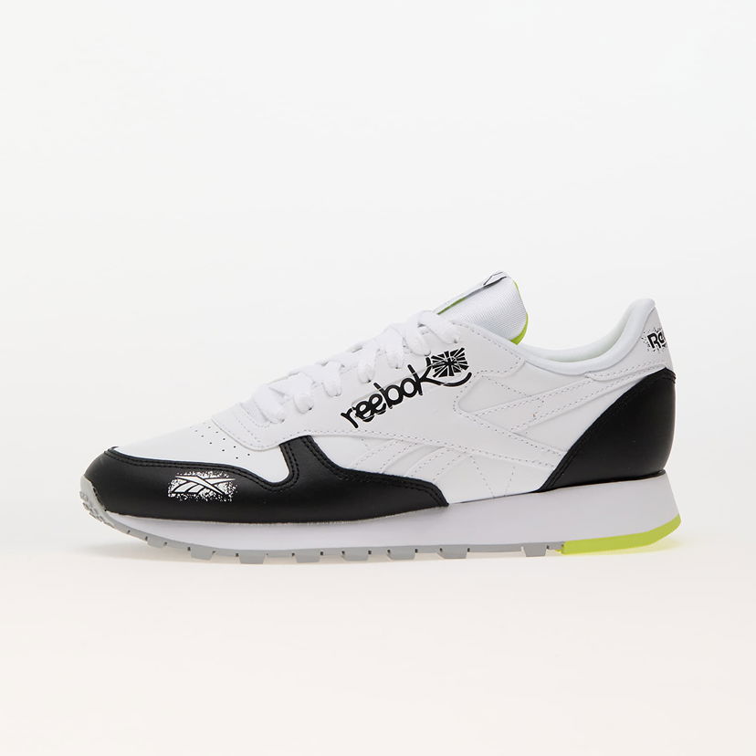 Кецове и обувки Reebok Classic Leather Core Black/ Ftw White/ Acid Yellow Бяло | 100075004