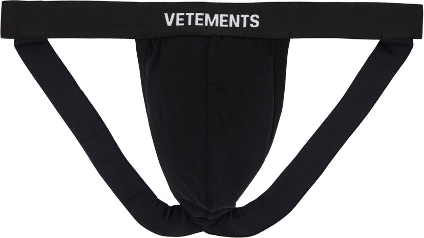 гащички VETEMENTS Vetements Logo Jockstrap Черно | MH76UN200BB