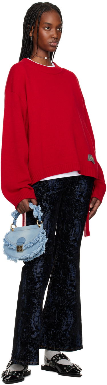 Дамска чанта GANNI GANNI Mini Top Handle Apo-G Denim Bag Синьо | A6520, 3