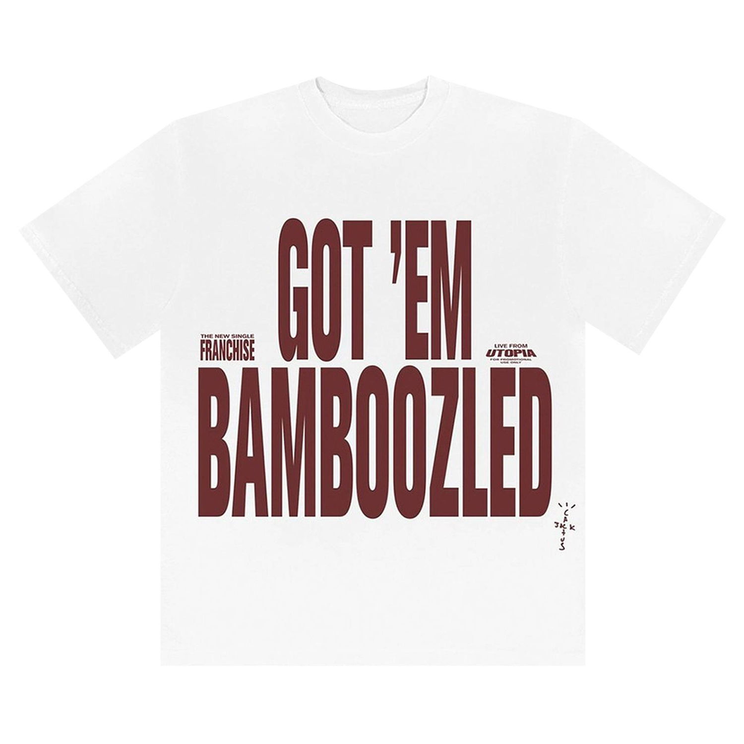 Тениска Cactus Jack by Travis Scott Get Em Bamboozled Franchise Short-Sleeve T-Shirt Бяло | CJMF SS02 WHIT, 1