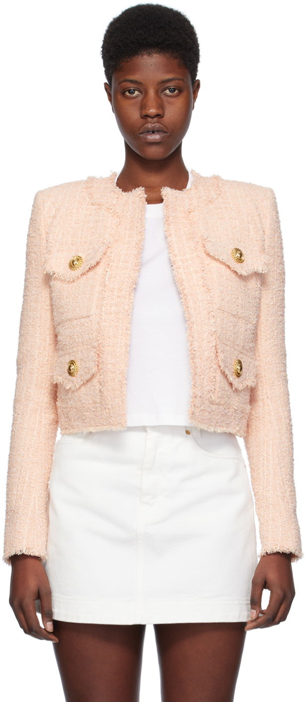 Яке Balmain Collarless Jacket Розово | CF1SK595XF91, 0