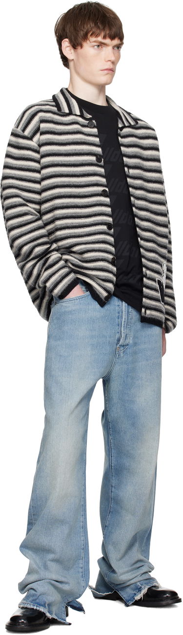 Пуловер We11done We11done Stripe Embroidered Cardigan Многоцветен | WD-KC2-25-620-U-BK, 3