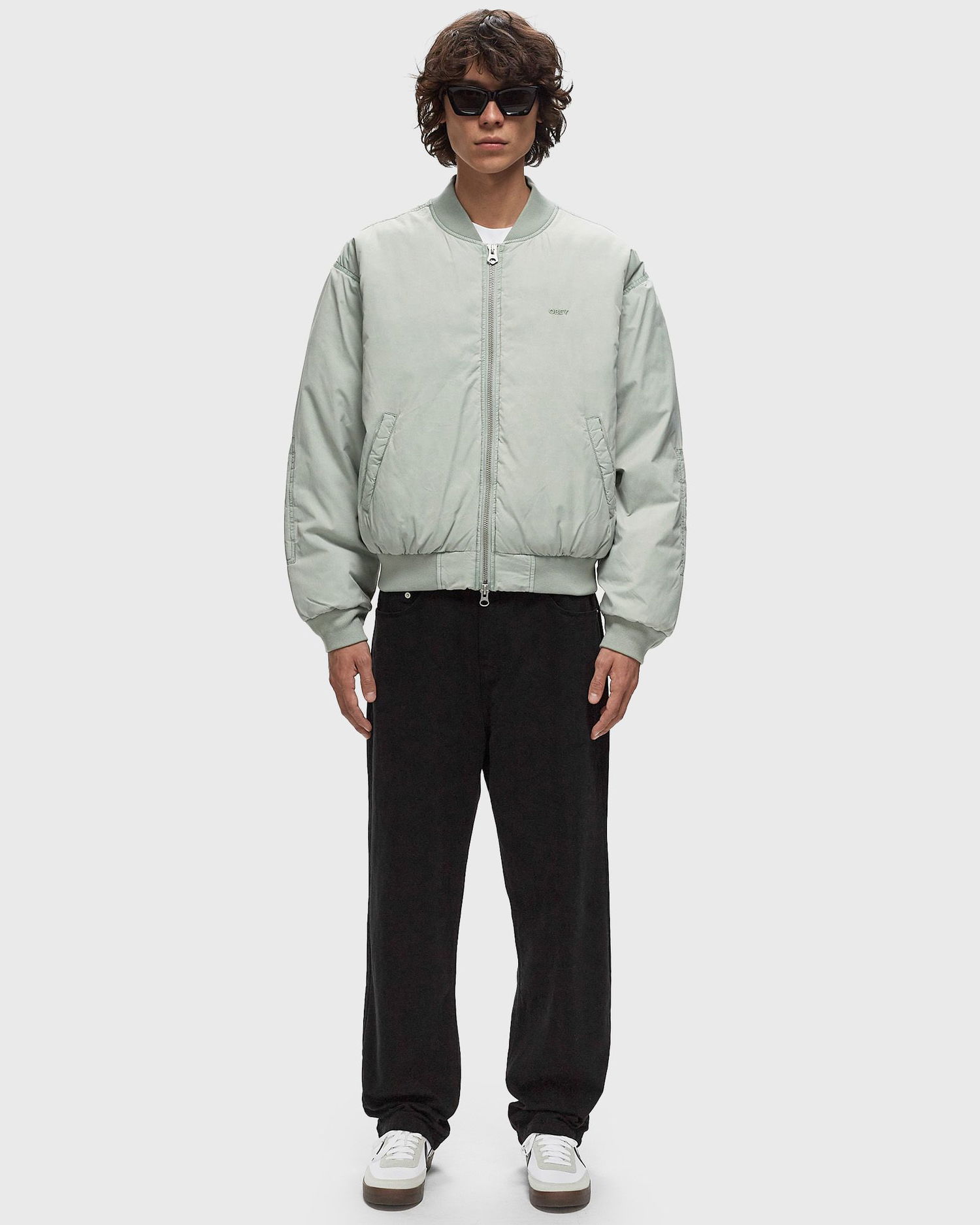 Яке бомбър OBEY Flight Bomber Jacket Сиво | 121800582-LLP, 1