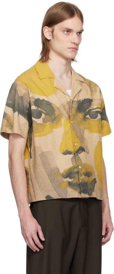 Риза KidSuper KidSuper Watercolor Face Camp Shirt Бежово | SS25-SST-04, 1