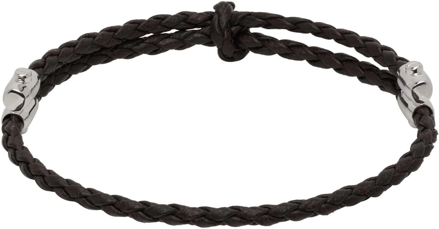 Гривна Bottega Veneta Bottega Veneta Braided Leather Bracelet Кафяво | 838329V507C2113, 1