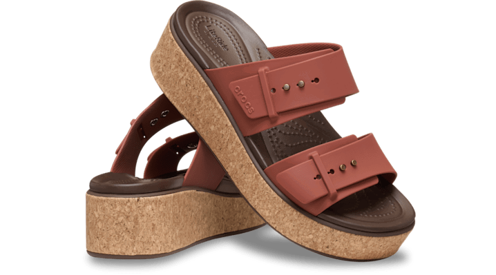 Кецове и обувки Crocs Brooklyn Cork Buckle Sandals Червено | 211252-862, 1