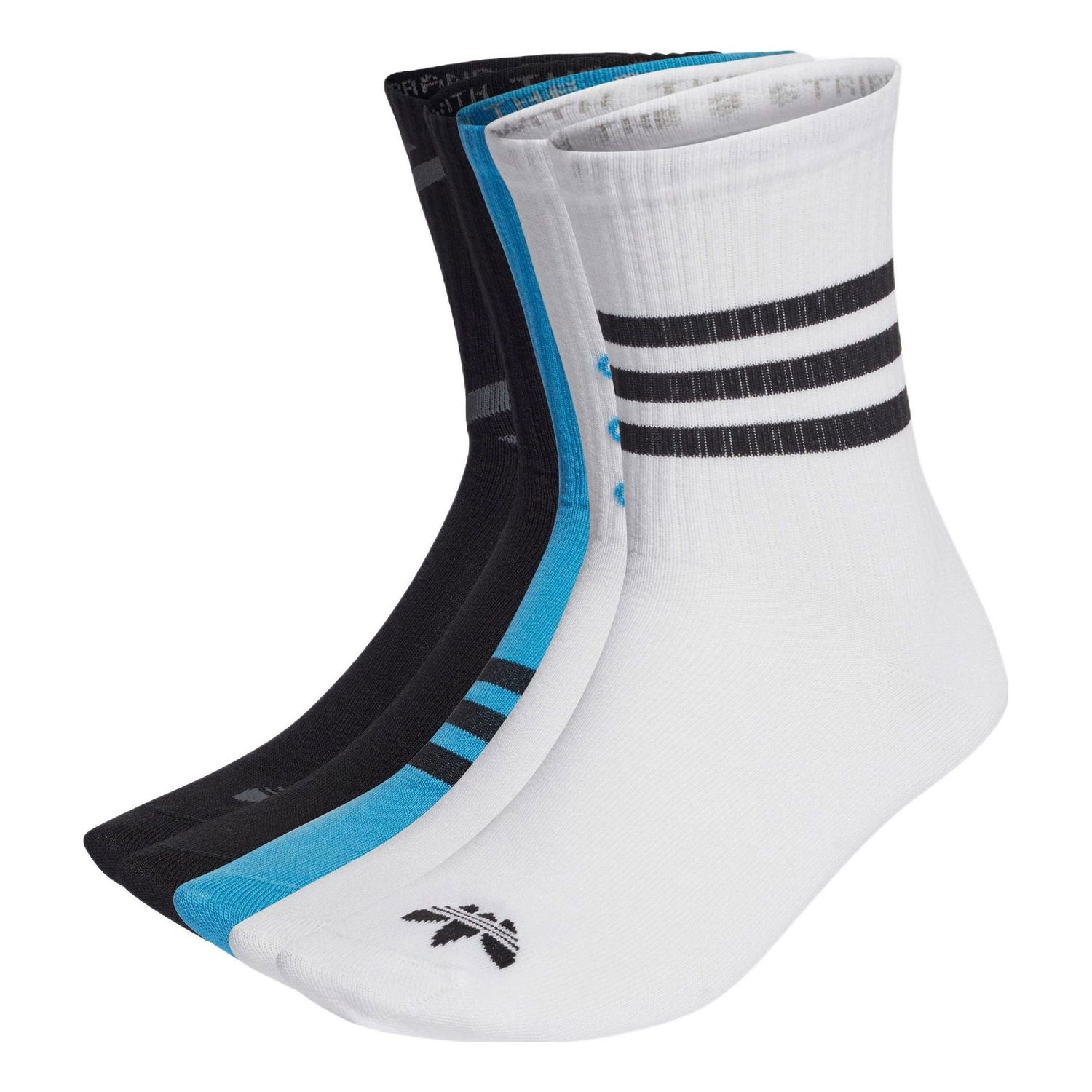 Чорапи adidas Originals Stripe Logo Knit Mid Tops Socks Бяло | HL9290, 0