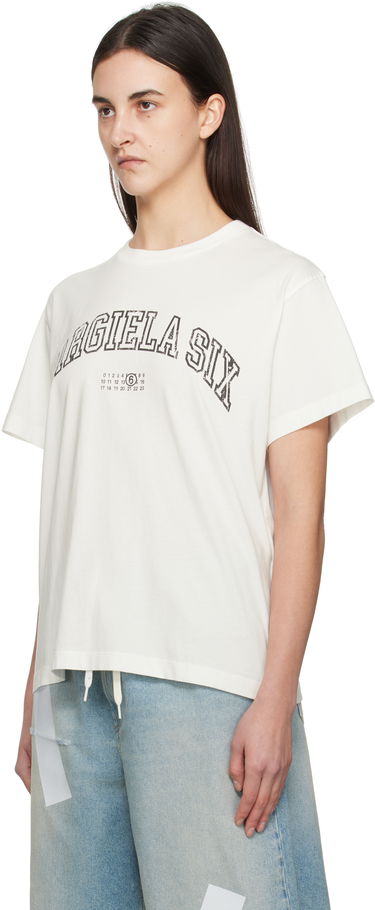 Тениска Maison Margiela MM6 Maison Margiela Varsity Print T-Shirt Бяло | SH0GC0046 S24312, 3