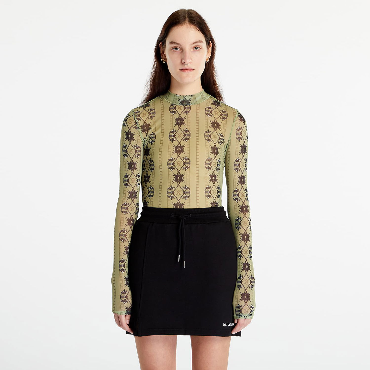 Тениска DAILY PAPER Pelembe Long Sleeve T-Shirt Зелено | 2311151, 0