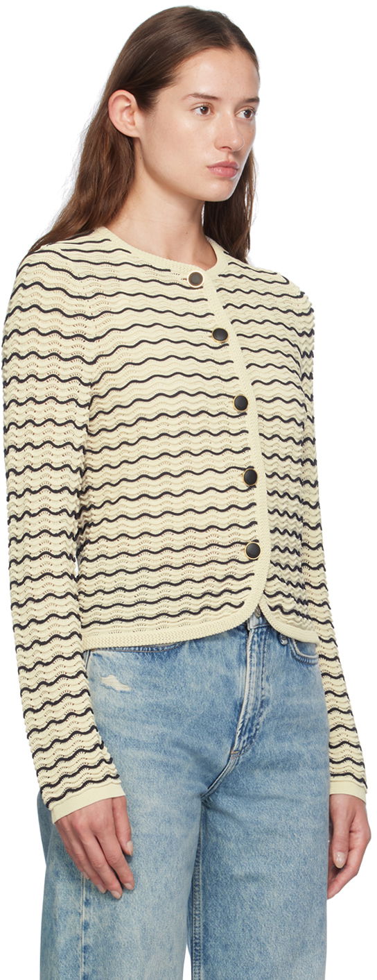 Пуловер rag & bone rag & bone Elisa Wavy Knit Cardigan Бежово | WAS24F068UG68, 1